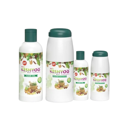 Keshyog Herbal Combo Powder Shampoo (240 Gm) & Hair Oil (300 Ml) - Double Pack 4 Bottles